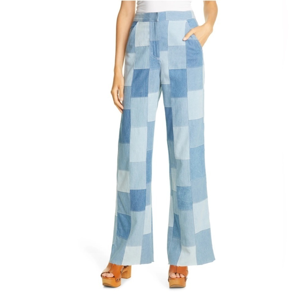 Le Superbe Fred's Denim Patchwork Flare Pants - image 1